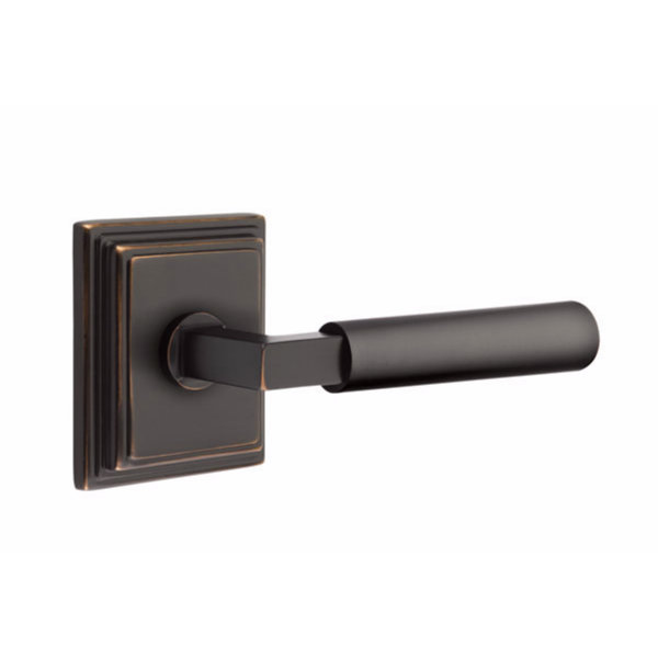 Emtek Modern Designer Brass Privacy Leverset w/ Wilshire Rosette